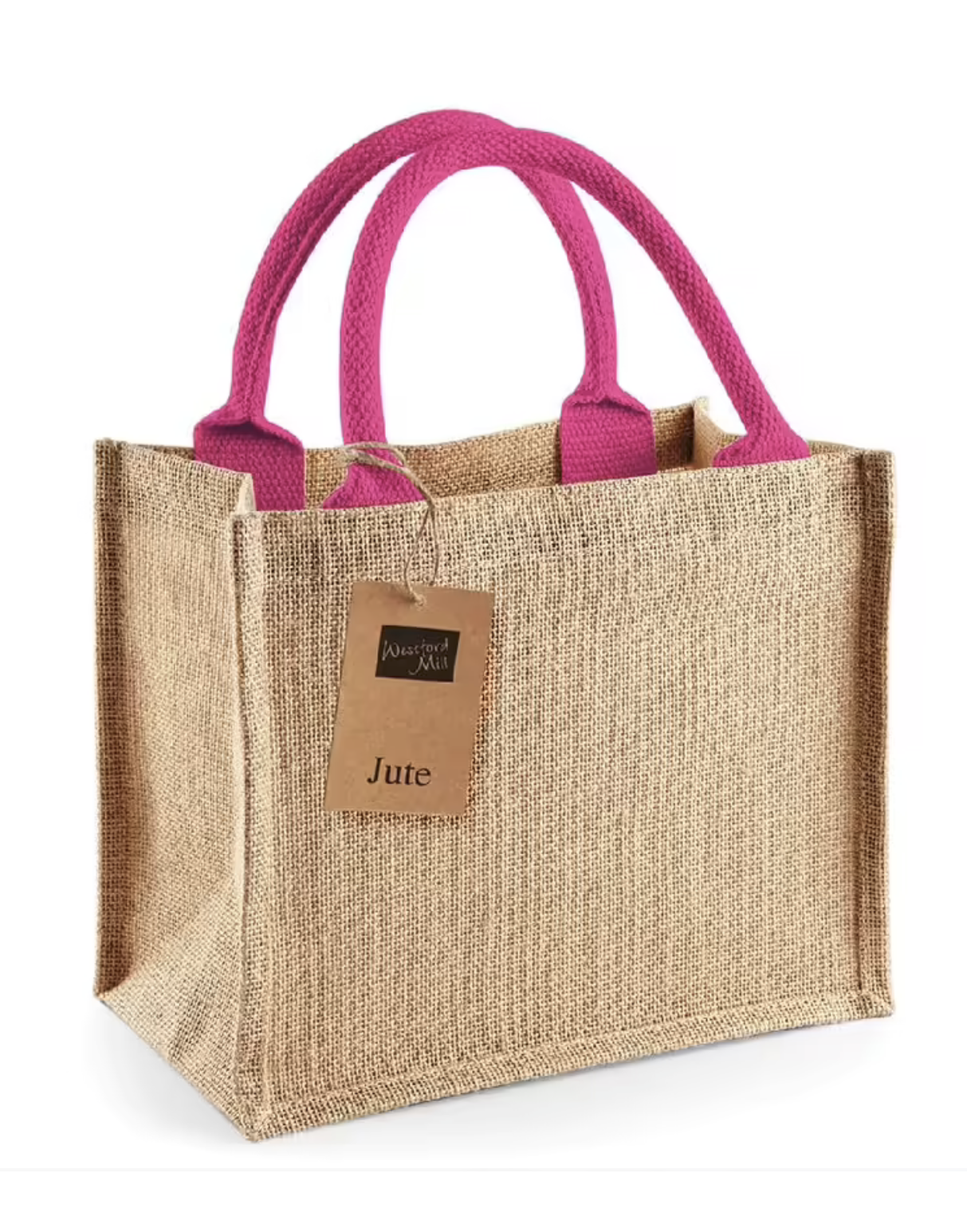 Liten juteväska med djurnamn